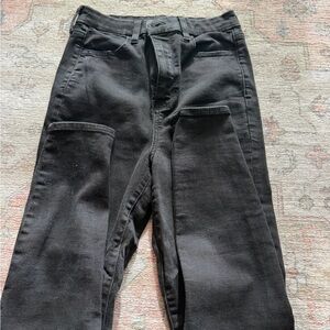 American Eagle Black High-Rise Straight Jeans